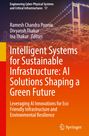 "Intelligent Systems for Sustainable Infrastructure: AI Solutions Shaping a Green Future" auf orangefarbenem Hintergrund.