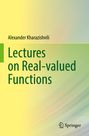 Text: "Alexander Kharazishvili, Lectures on Real-valued Functions." Farbverlauf von Gelb zu Grün, rechts unten Springer-Logo.