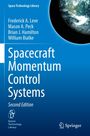 "Space Technology Library" oben, "Spacecraft Momentum Control Systems" Mittelteil, Autoren und "Second Edition" darunter. Erdkugel oben rechts.