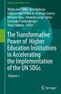 Buchtitel: „The Transformative Power of Higher Education Institutions… SDGs.“ Herausgeberliste. Grüner Hintergrund.