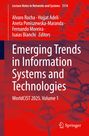 "Emerging Trends in Information Systems and Technologies, WorldCIST 2025, Volume 1. Hintergrund mit Molekül-Struktur."