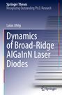 Oben: "Springer Theses Recognizing Outstanding Ph.D. Research". Titel: "Dynamics of Broad-Ridge AlGaInN Laser Diodes". Steppendesign.