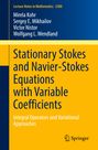 Mirela Kohr: Stationary Stokes and Navier-Stokes Equations with Variable Coefficients, Buch