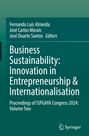 Titel: "Business Sustainability: Innovation in Entrepreneurship & Internationalisation." Grüner Hintergrund, Springer-Logo.