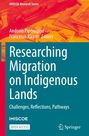 „Researching Migration on Indigenous Lands“. Koffer und Bücher im Hintergrund, Springer-Logo unten rechts.