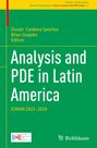 "Analysis and PDE in Latin America", Bearbeitet von Duván Cardona Sanchez, Brian Grajales. Grüner Hintergrund, Logos unten.