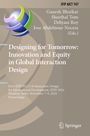 Ein Buchcover mit dem Titel "Designing for Tomorrow: Innovation and Equity in Global Interaction Design". Oben ein Logo.
