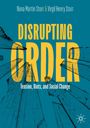 "DISRUPTING ORDER" in großen gelben Buchstaben, blaue Hintergrund-Illustration mit zerbrochenem Glas. Autoren oben.
