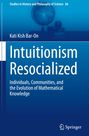 "Intuitionism Resocialized" von Kati Kish Bar-On, behandelt mathematisches Wissen. Blauer Hintergrund mit einem Globus.