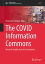 Der Text lautet: "The COVID Information Commons" und oben ist ein Bild von dichten Wohngebäuden. Links ein roter Streifen.