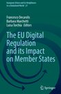 Buchtitel: "The EU Digital Regulation and its Impact on Member States" mit Autorenlisten. Grünen Hintergrund mit Kreisen.
