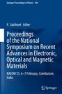 "Proceedings of the National Symposium on Recent Advances in Electronic, Optical and Magnetic Materials, RAEOM'25, 6-7 February, Coimbatore, India. P. Sakthivel Editor. Blaues Cover, Springer-Logo."