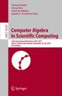 Titel: Computer Algebra in Scientific Computing. Konferenz: CASC 2025, Dubai. Herausgeber: François Boulier, Chenqi Mou.