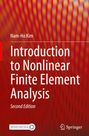 Text: Nam-Ho Kim. Introduction to Nonlinear Finite Element Analysis. Second Edition. Hintergrund: Bunte, verschwommene Streifen. Logo unten rechts.