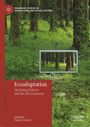 Buchtitel: "Ecoadaptation: Mediating Nature and the Environment". Waldlandschaft mit Bildschirm, darauf derselbe Wald.