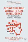 „Design Thinking with Artificial Intelligence: Practical Tools for Business Innovation.“ Illustration eines Gesichts mit Schaltkreis.