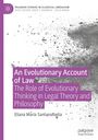 Titel: "An Evolutionary Account of Law. The Role of Evolutionary Thinking in Legal Theory and Philosophy" von Eliana María Santanatoglia. Links ein violetter Streifen mit Serieninfos. Graue Sprenkel rechts.