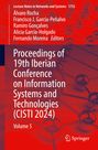 Text: "Proceedings of 19th Iberian Conference on Information Systems and Technologies (CISTI 2024) Volume 5". Rotes Muster mit Kugeln.
