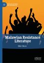 „Malawian Resistance Literature“, Dike Okoro. Silhouetten von Personen, die Hände hochhalten vor einem orangefarbenen Hintergrund.