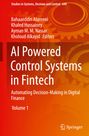 Titel: "AI Powered Control Systems in Fintech". Hintergrund: Abstrakte Zahnräder, warmes Orange-Rot.