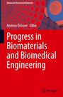 Texte: "Progress in Biomaterials and Biomedical Engineering." Illustration: Gitterkugel vor rot-blauem Muster.