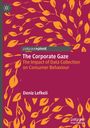 Cover mit Text "The Corporate Gaze" und "Deniz Lefkeli", verzierte Blätter in Orange auf dunkelrotem Hintergrund.