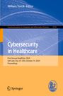 „Cybersecurity in Healthcare“, Konferenzdetails, Springer-Logo, blauer und oranger Hintergrund, stilisiertes Logo unten rechts.