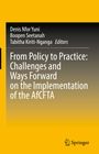Buchtitel: "From Policy to Practice: Challenges and Ways Forward on the Implementation of the AfCFTA". Gelber Hintergrund. Springer Logo.