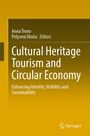 Ein gelber Buchumschlag mit dem Titel: "Cultural Heritage Tourism and Circular Economy" von Anna Trono und Polyxeni Moira.