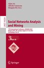 "Social Networks Analysis and Mining" – Konferenzbuchcover mit rotem Hintergrund, Springer-Logo unten.