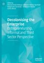 Titel: "Decolonising the Enterprise". Autoren: Olatunji Adekoya, Hakeem Ajonbadi, Malgorzata Ciesielska. Blaues geometrisches Design.