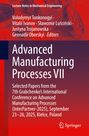 Cover eines Buches über fortgeschrittene Fertigungsverfahren mit Konferenzdetails und rote Zahnräder im Hintergrund.