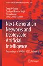Titel: "Next-Generation Networks and Deployable Artificial Intelligence", rote Molekülstruktur im Hintergrund.
