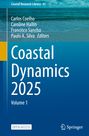 "Coastal Research Library 41, Coastal Dynamics 2025, Volume 1, Open Access; Oben Küste mit Meer, Unten blaues Design."