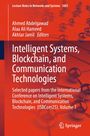 "Intelligent Systems, Blockchain, and Communication Technologies" - wissenschaftliche Publikation, rote Molekülstruktur im Hintergrund.