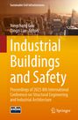 Titel: "Industrial Buildings and Safety". Eine Stadtansicht bei Sonnenuntergang.