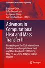 "Advances in Computational Heat and Mass Transfer II" vor rotem Hintergrund mit technischen Zeichnungen und Zahnrädern.