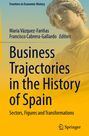 "Business Trajectories in the History of Spain" und eine antike Statuenabbildung im Hintergrund.