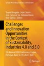 Buchcover mit gelbem und orangefarbenem Design, Titel: "Challenges and Innovation Opportunities in the Context of Sustainability, Industries 4.0 and 5.0".