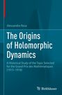 Text: „The Origins of Holomorphic Dynamics“ und „Alessandro Rosa“. Grüntöne im Hintergrund mit geometrischen Formen.