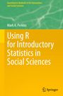 Titel: Using R for Introductory Statistics in Social Sciences. Oben: Mark A. Perkins, mit einem abstrakten Hintergrund.