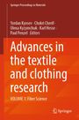Buchtitel: "Advances in the textile and clothing research, Volume 1: Fiber Science". Oranger Hintergrund mit Text in Weiß.