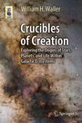 "Crucibles of Creation: Exploring the Origins of Stars, Planets, and Life Within Galactic Ecosystems" von William H. Waller. Im Hintergrund eine Weltraumansicht mit galaktischen Wolken und Sternen. Links oben befindet sich ein kleines Logo, unten rechts das Springer-Logo.