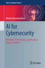 Text: "Texts in Computer Science, Muthu Ramachandran, AI for Cybersecurity, Principles, Frameworks, and Practical Implementation". Ein Finger zeigt auf ein digitales Interface.
