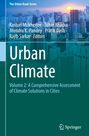 Titel: "Urban Climate". Untertitel: "Volume 2: A Comprehensive Assessment of Climate Solutions in Cities". Skyline bei Sonnenuntergang.