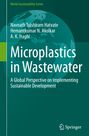 „Microplastics in Wastewater“ von Navnath Tulshiram Hatvate u.a. Grünes Design mit Weltkarten-Silhouette.