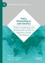 Cover mit Text "Policy Dismantling in Latin America" und Autorenangaben, Hintergrund zeigt Weltkarte in Grüntönen.