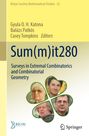 Titel: "Sum(m)it280". Untertitel: "Surveys in Extremal Combinatorics and Combinatorial Geometry". Vier Porträts in Kleeblattform.