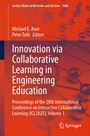 Buchtitel: "Innovation via Collaborative Learning in Engineering Education". Orange Hintergrund mit Netzwerkillustration.