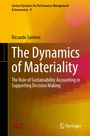 "The Dynamics of Materiality" von Riccardo Santoni, untertitel über Nachhaltigkeitsberichterstattung. Gelbes und oranges Design.